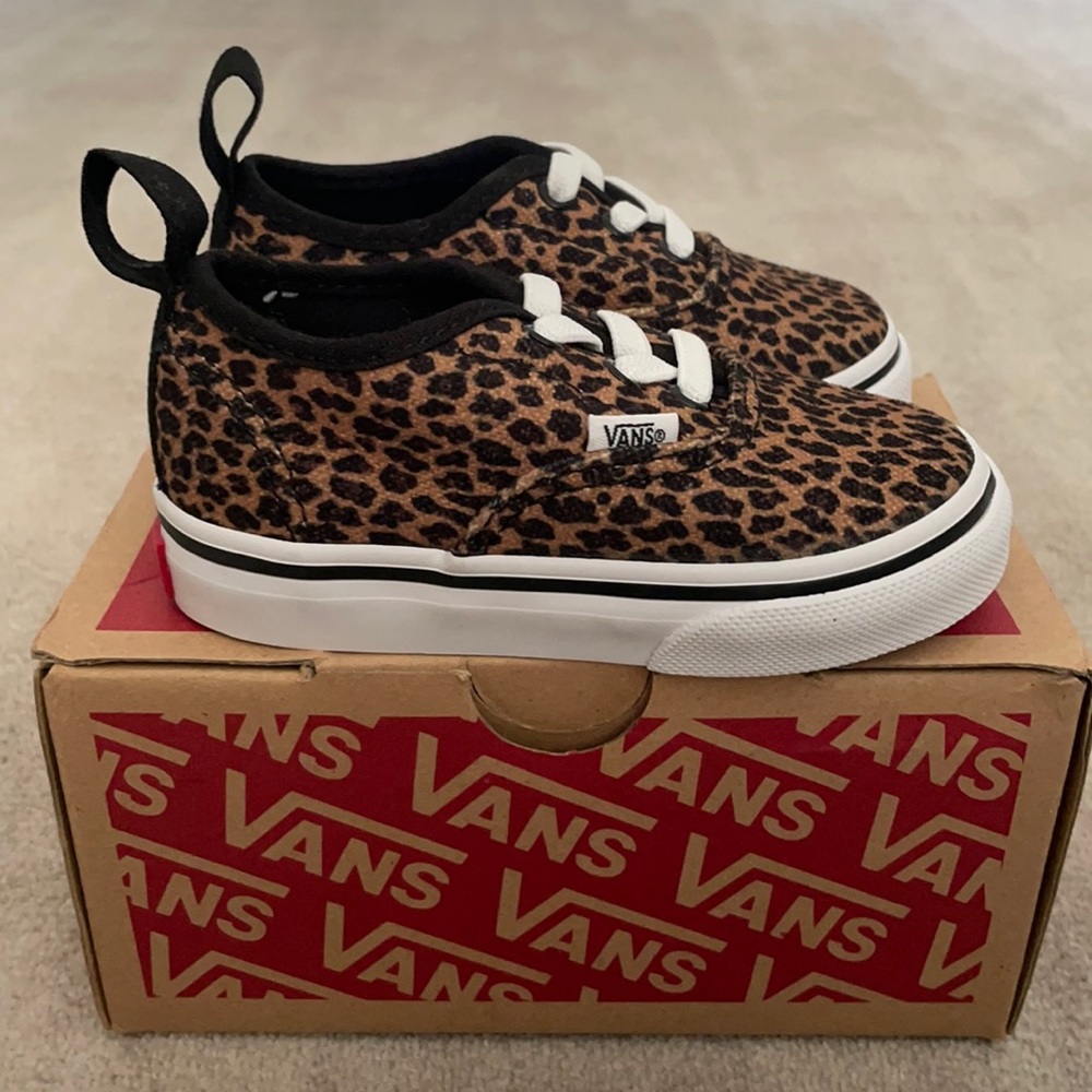 Vans Leopard Elastic Toddler Slip On Sneakers
